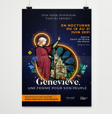 Affiche pour un spectacle sons et lumières à Paris